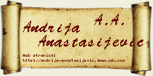 Andrija Anastasijević vizit kartica